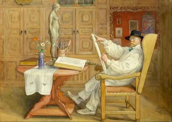 Self-portrait(in The New Studio) by Carl Larsson