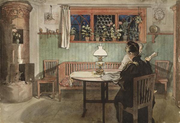When The Children Have Gone To Bed by Carl Larsson