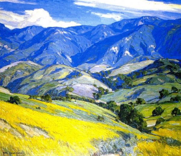 Santa Ynez Mountains by Carl Oscar Borg Oil Painting Reproductions