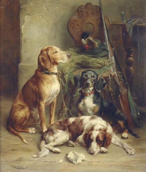 Carl Reichert Hunting Hounds