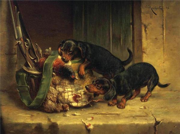 The Day's Trophies by Carl Reichert Oil Painting Reproductions