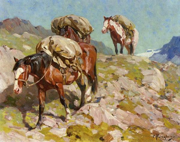 Supply Train by Carl Rungius Oil Painting Reproductions
