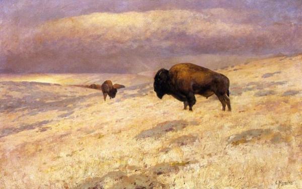 The Last Of The Herd by Carl Rungius Oil Painting Reproductions