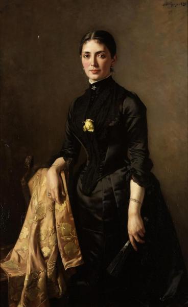 Damenportrait Mit Fächer,1889 by Carl Sohn