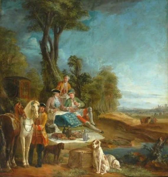 A Hunting Luncheon by Carle Van Loo Oil Painting Reproductions