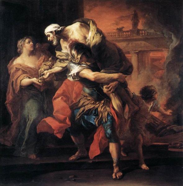 Aeneas Carrying Anchises by Carle Van Loo Oil Painting Reproductions