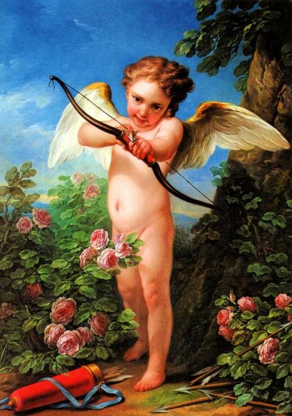 Cupid Shooting A Bow by Carle Van Loo