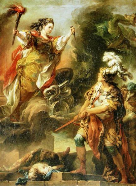 Miss Clairon In Medea by Carle Van Loo