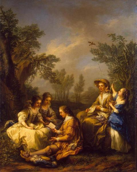 Reading by Carle Van Loo Oil Painting Reproductions