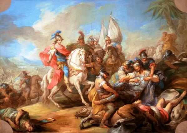 The Victory Of Alexander Over Porus by Carle Van Loo Oil Painting Reproductions