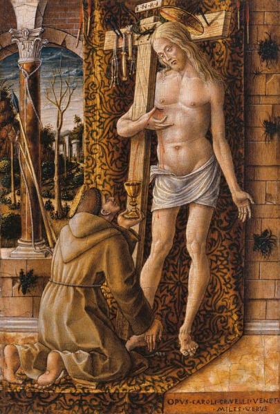 Saint Francis Collecting The Blood Of Christ by Carlo Crivelli