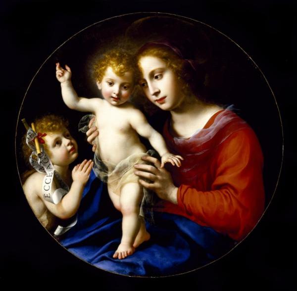 Virgin And Child With The Infant Saint John The Baptist by Carlo Dolci