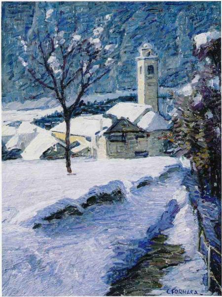 Snowfall In Prestinone by Carlo Fornara