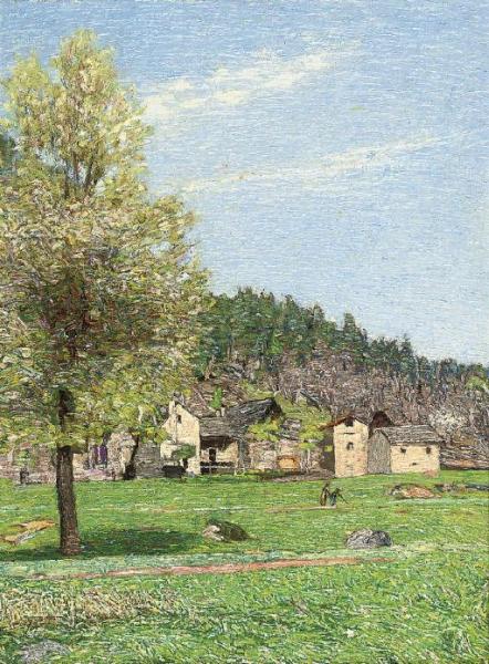 Village Next To The Vigezzo Valley by Carlo Fornara
