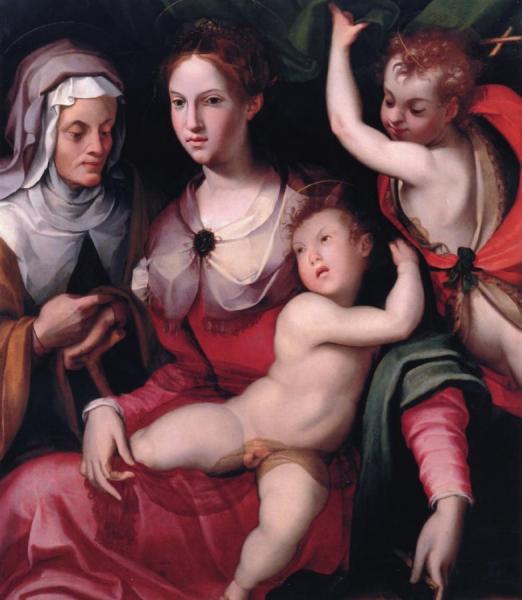 Child With St. Joh The Baptist And St. Anne by Carlo Portelli Da Loro