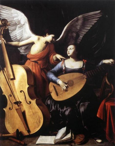 Saint Cecilia And The Angel by Carlo Saraceni Oil Painting Reproductions