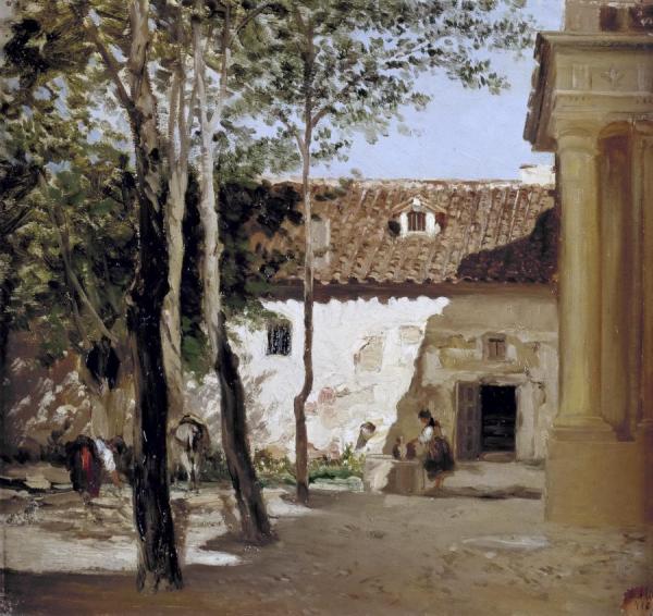 Patio Del Monasterio De Piedra by Carlos De Haes Oil Painting Reproductions