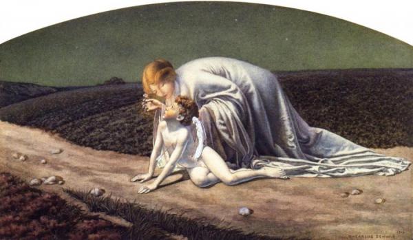 Carlos Schwabe L'espérance Relevant L'amour Blessé