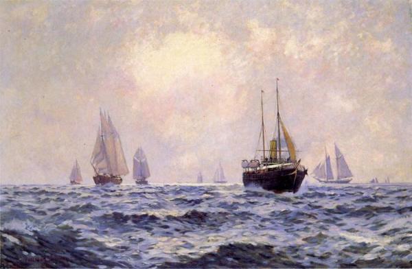 A Breezy Morning Off Newport by Carlton T. Chapman