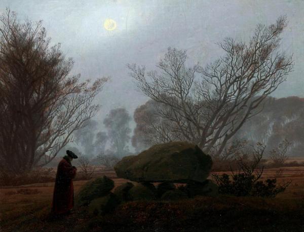 Caspar David Friedrich A Walk At Dusk