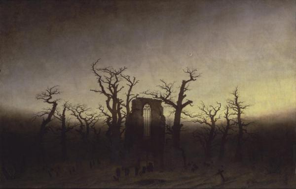 Abbey Among Oak Trees by Caspar David Friedrich