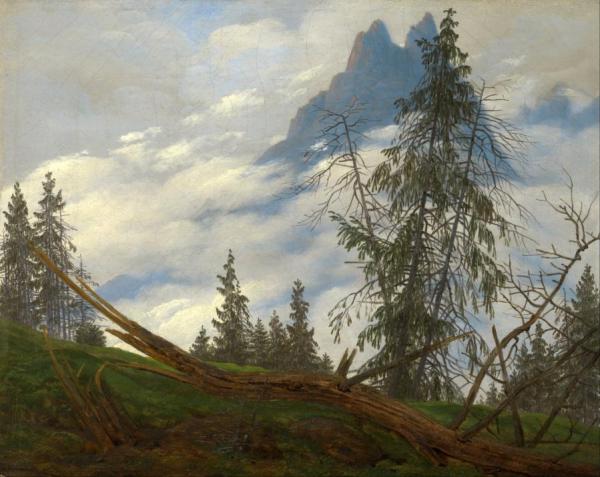 Mountain Peak With Drifting Clouds by Caspar David Friedrich
