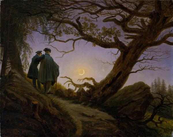 Two Men Contemplating The Moon by Caspar David Friedrich
