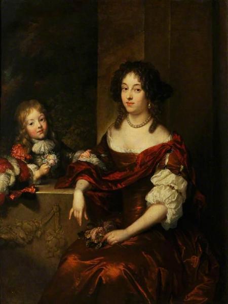Portrait Of A Lady Seated Before A Window, With A Young Boy by Caspar Netscher Oil Painting Reproductions