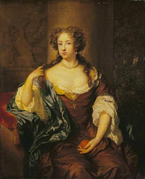 Portrait Of A Lady With An Orange by Caspar Netscher