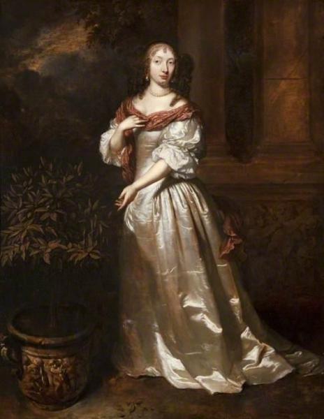 Portrait Of A Young Woman By An Orange Tree by Caspar Netscher