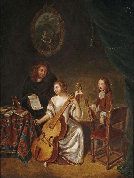 The Music Lesson by Caspar Netscher