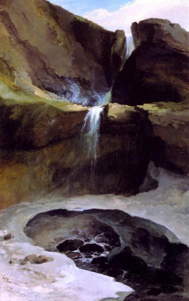 The Geltenschluss In The Lauenen With A Bridge Of Snow by Caspar Wolf