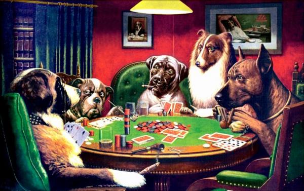 Dogs Playing Poker by Cassius Marcellus Coolidge