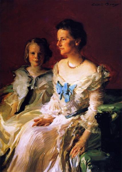 Mrs. Theodore Roosevelt And Daughter Ethel by Cecilia Beaux
