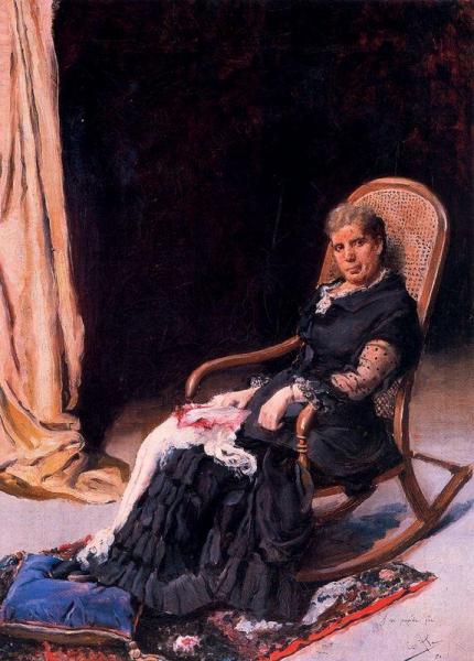 Descansando En La Tumbona by Cecilio Pla Y Gallardo