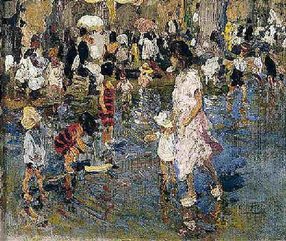 Escena En La Playa by Cecilio Pla Y Gallardo