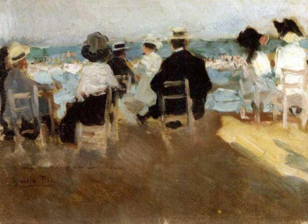 Escena En La Playa by Cecilio Pla Y Gallardo Oil Painting Reproductions