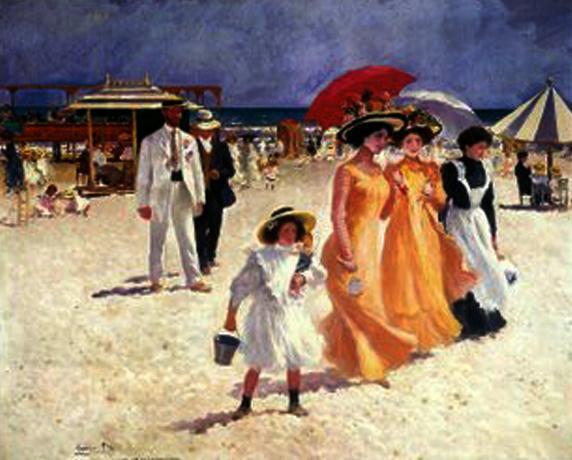 Escena En La Playa by Cecilio Pla Y Gallardo