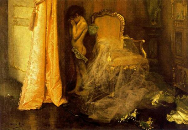 Escena Interior by Cecilio Pla Y Gallardo