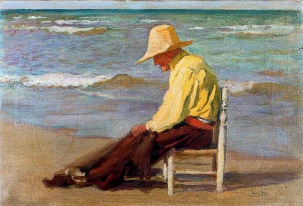 Hombre En La Playa by Cecilio Pla Y Gallardo