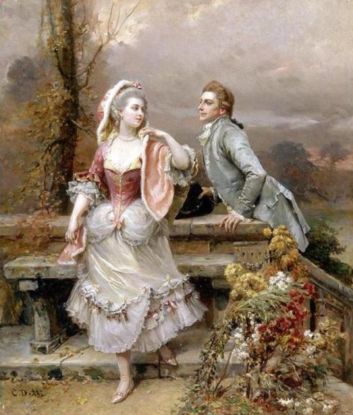 Lovers In A Garden by Cesare Augusto Detti