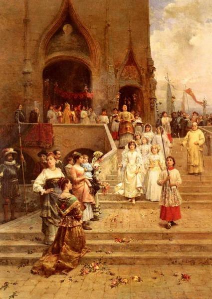 The Confirmation Procession by Cesare Augusto Detti