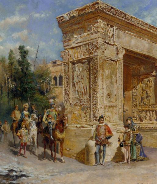 The Procession by Cesare Augusto Detti Oil Painting Reproductions