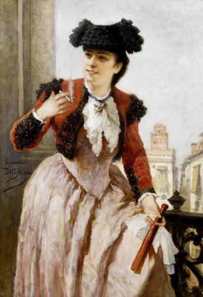 A Spanish Beauty by Cesare Dell'acqua Oil Painting Reproductions