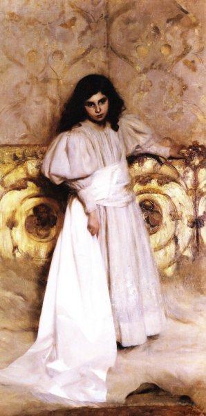 Portrait Of Irene by Cesare Tallone Oil Painting Reproductions