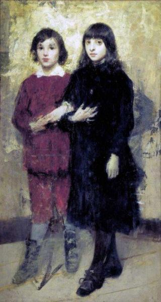 The Two Cousins by Cesare Tallone