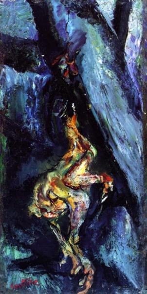 Chicken On A Blue Background by Chaim Soutine