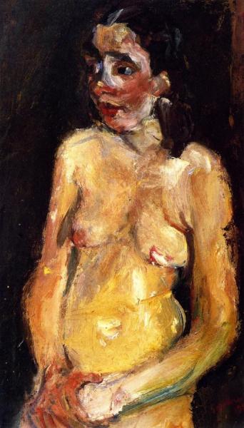 Female Nude With Foliage Shadows by Chaim Soutine