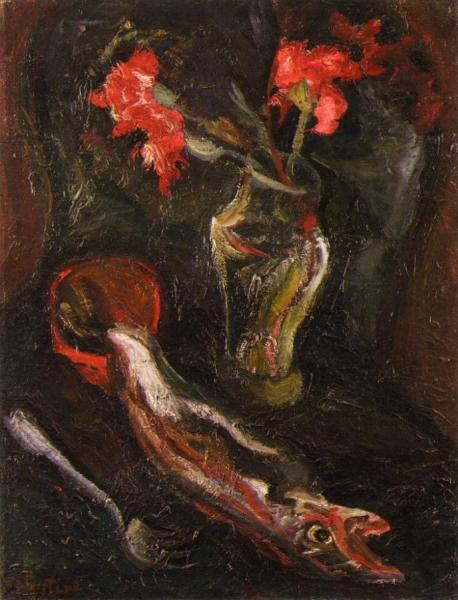 Flowers And Fish by Chaim Soutine