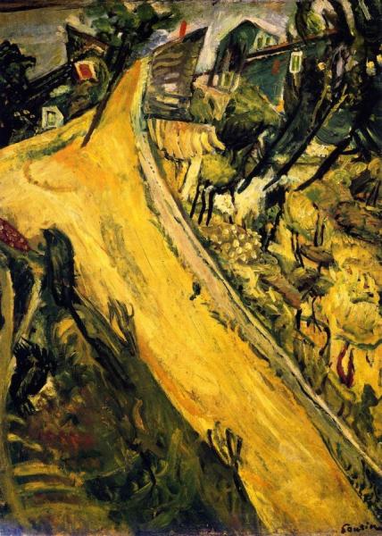 Landscape With Ascending Road At Cagnes by Chaim Soutine